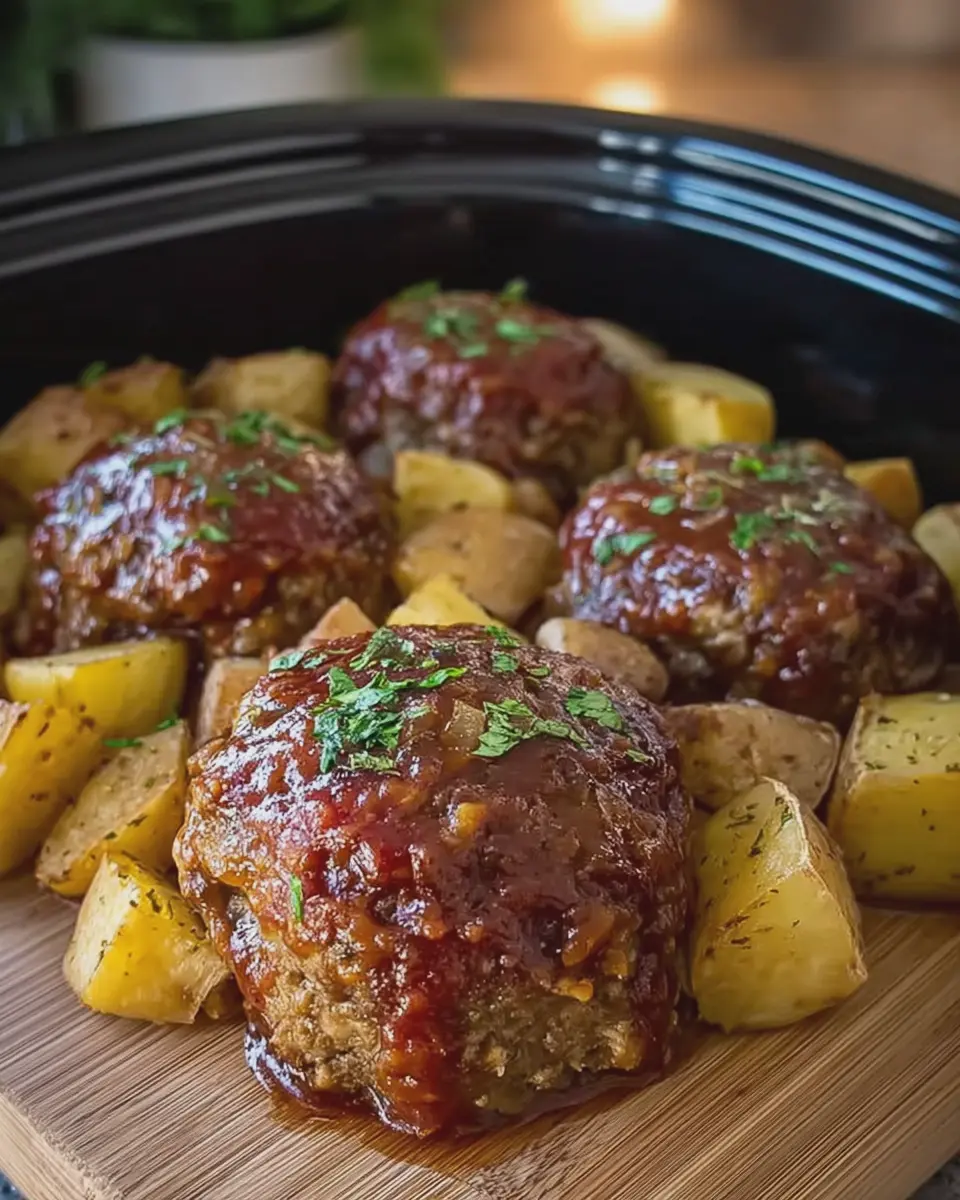 Slow Cooker Mini Meatloaves and Potatoes: Easy Comfort Food Delight