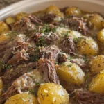 Slow Cooker Garlic Parmesan Mississippi Beef and Potatoes