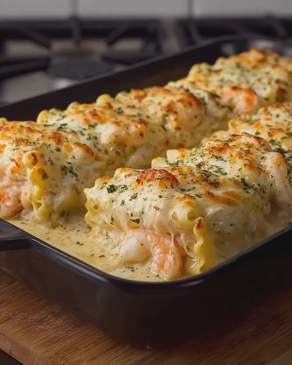 Creamy Garlic Shrimp Lasagna Roll Ups: A Comforting Delight