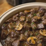 SLOW COOKER MUSHROOM BEEF TIPS