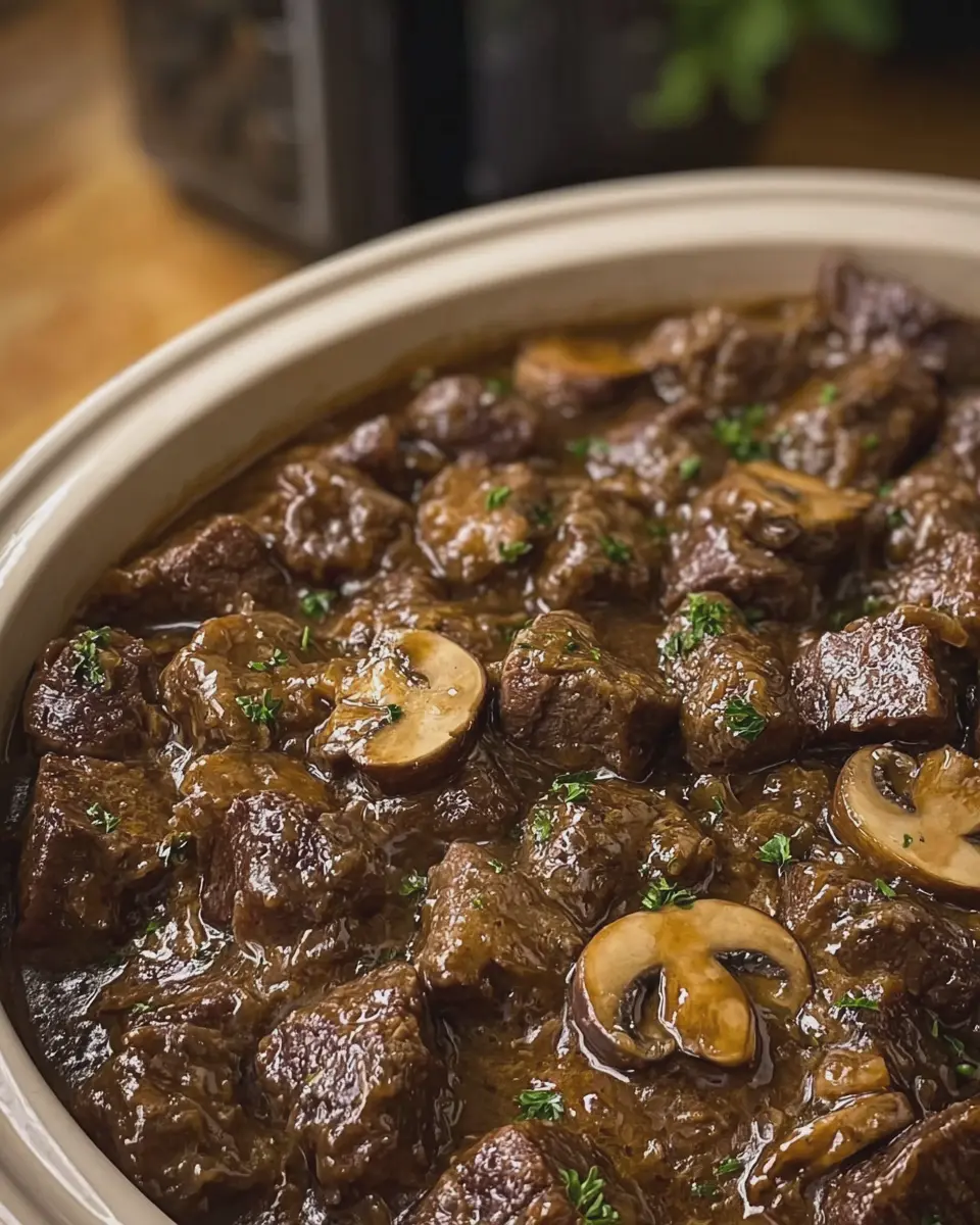 Slow Cooker Mushroom Beef Tips: Juicy and Easy Weeknight Delight