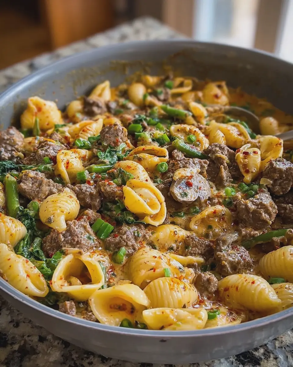 One Pot Creamy Beef and Shells: Easy Comfort Food Delight