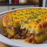 Golden Potato Savory Beef Cheese Bake