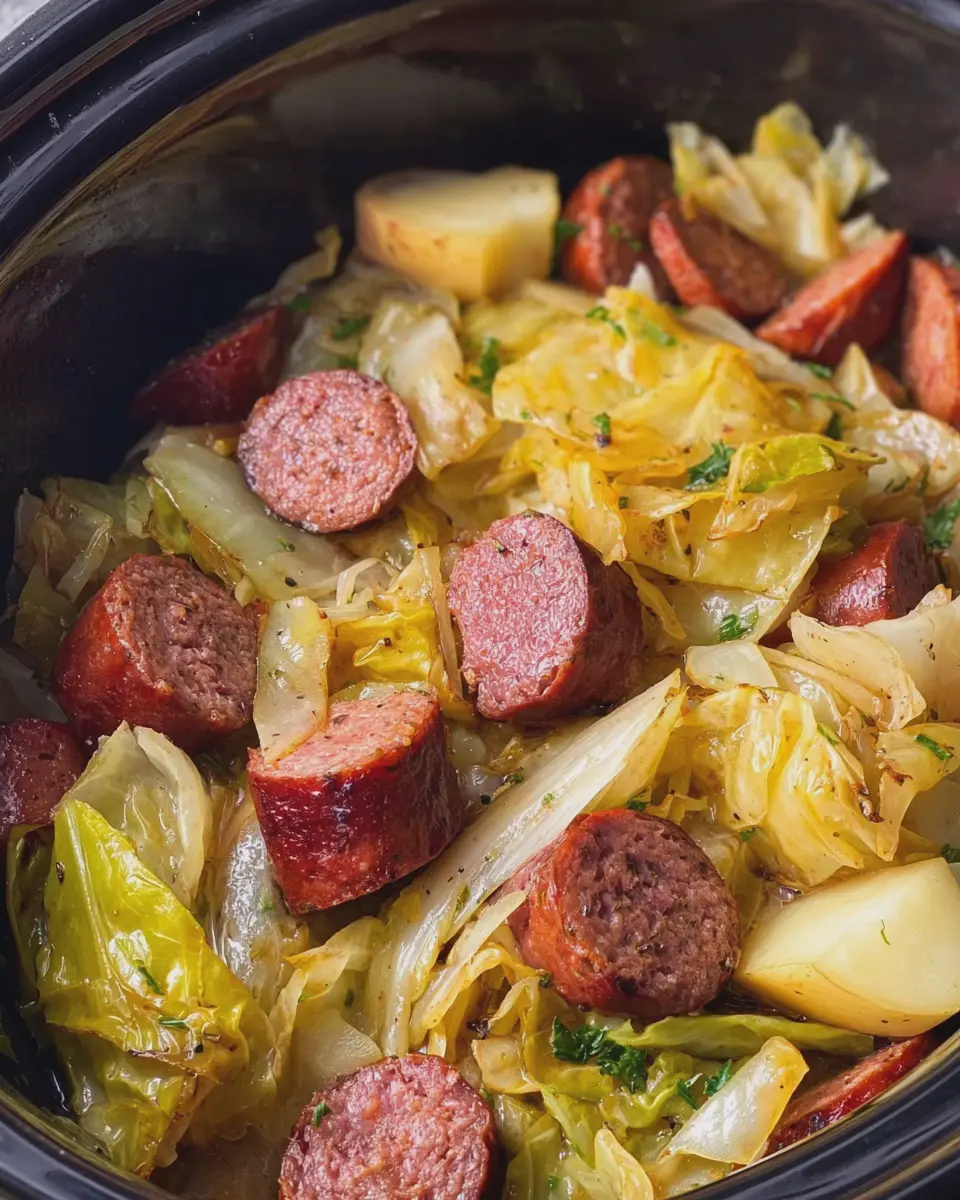 Slow Cooker Cabbage and Beef Sausage: Easy Comfort Food Delight
