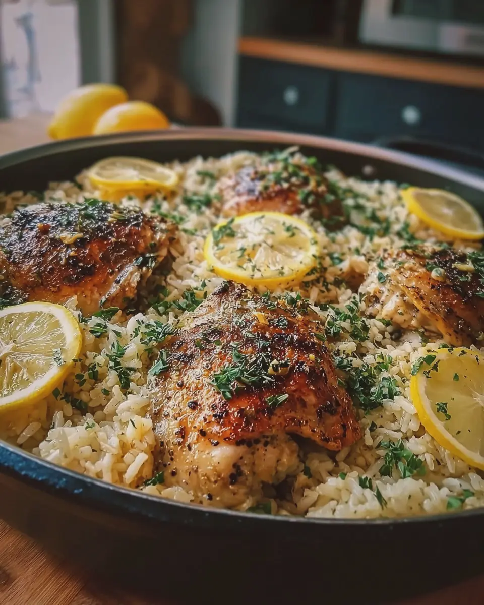 One Pan Greek Chicken and Lemon Rice: Easy Dinner Delight