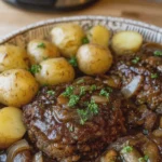 Slow Cooker Salisbury Steak and Potatoes