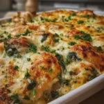 High-Protein Cheesy Chicken, Spinach & White Bean Bake