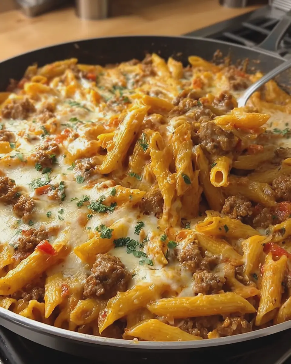 Cheesy Beef Penne Skillet: Indulgent Comfort Food Made Easy