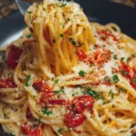 Creamy Garlic Parmesan Tomato Spaghetti