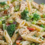 Creamy Chicken Penne with Broccoli and Peppers