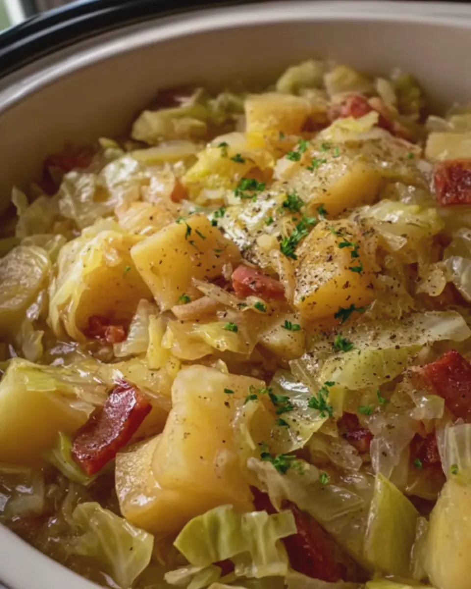 Slow Cooker Cabbage and Potatoes: A Cozy Turkey Bacon Delight