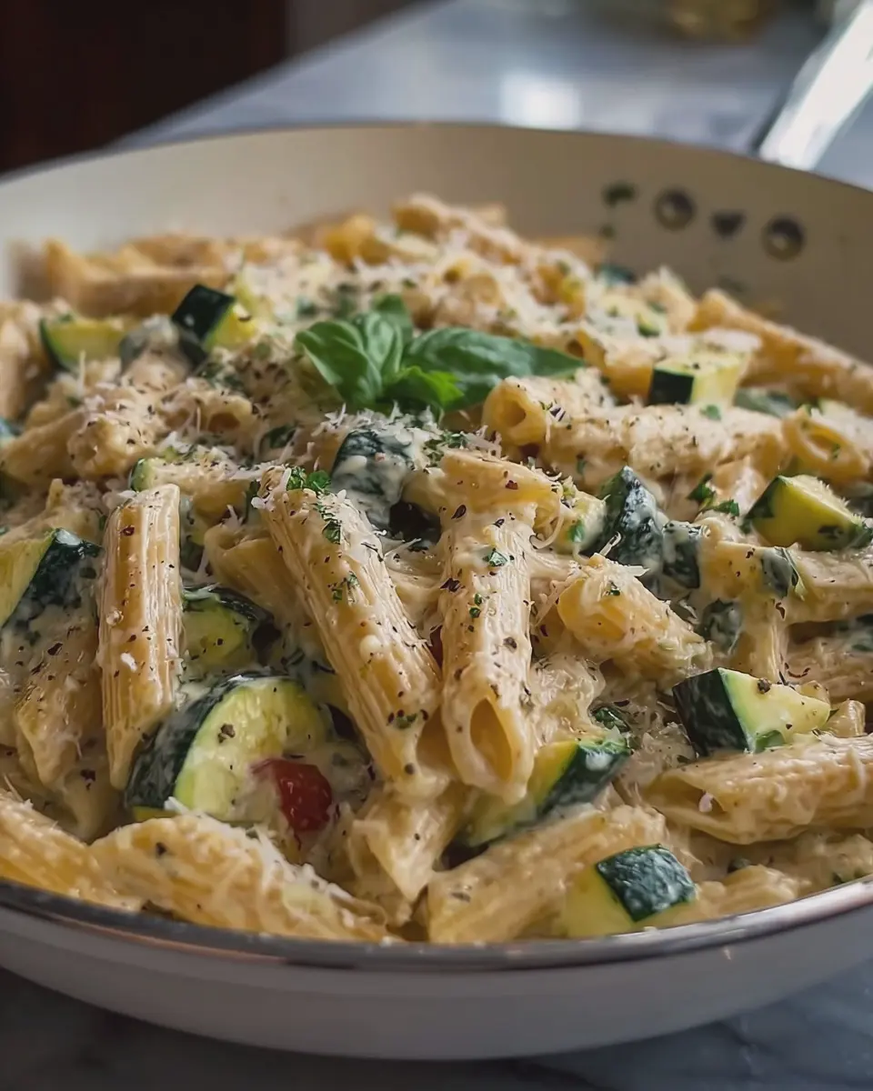 Creamy Zucchini Penne Skillet: Easy Comfort with Turkey Bacon