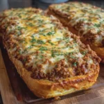 Cheesy Sloppy Joe Garlic Bread Bake