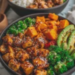 High Protein Hot Honey Chicken and Sweet Potato Bowls