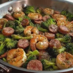 Shrimp Broccoli Sausage Skillet
