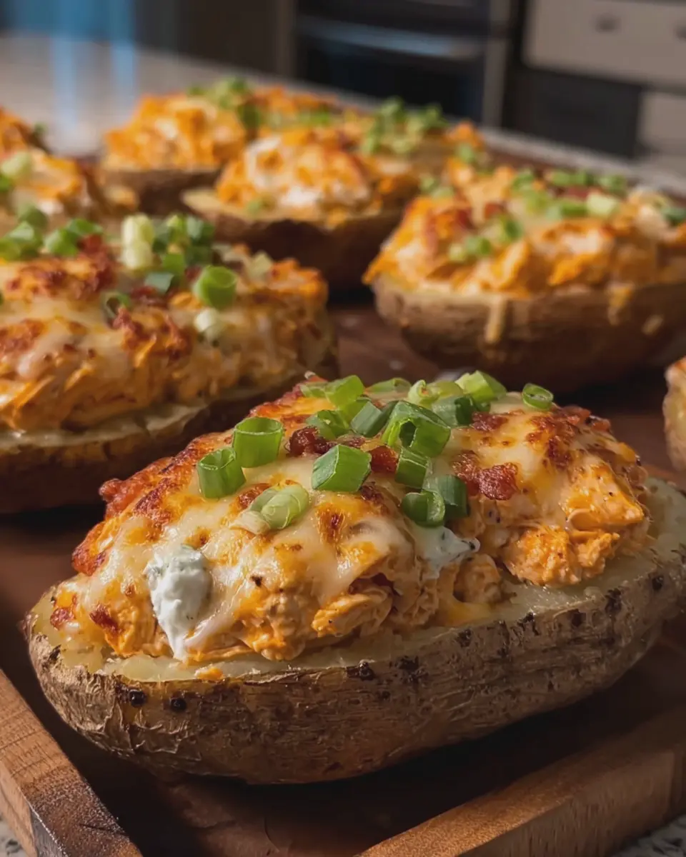 High Protein Buffalo Chicken Twice Baked Potatoes: Easy &amp; Delicious