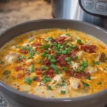 Slow Cooker Buffalo Chicken Loaded Potato Soup