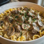 Slow Cooker Creamy Beef Stroganoff