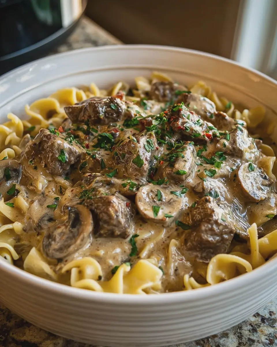Slow Cooker Creamy Beef Stroganoff – Easy &amp; Indulgent Recipe