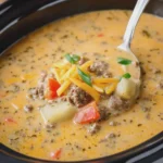Slow Cooker Cheeseburger Soup