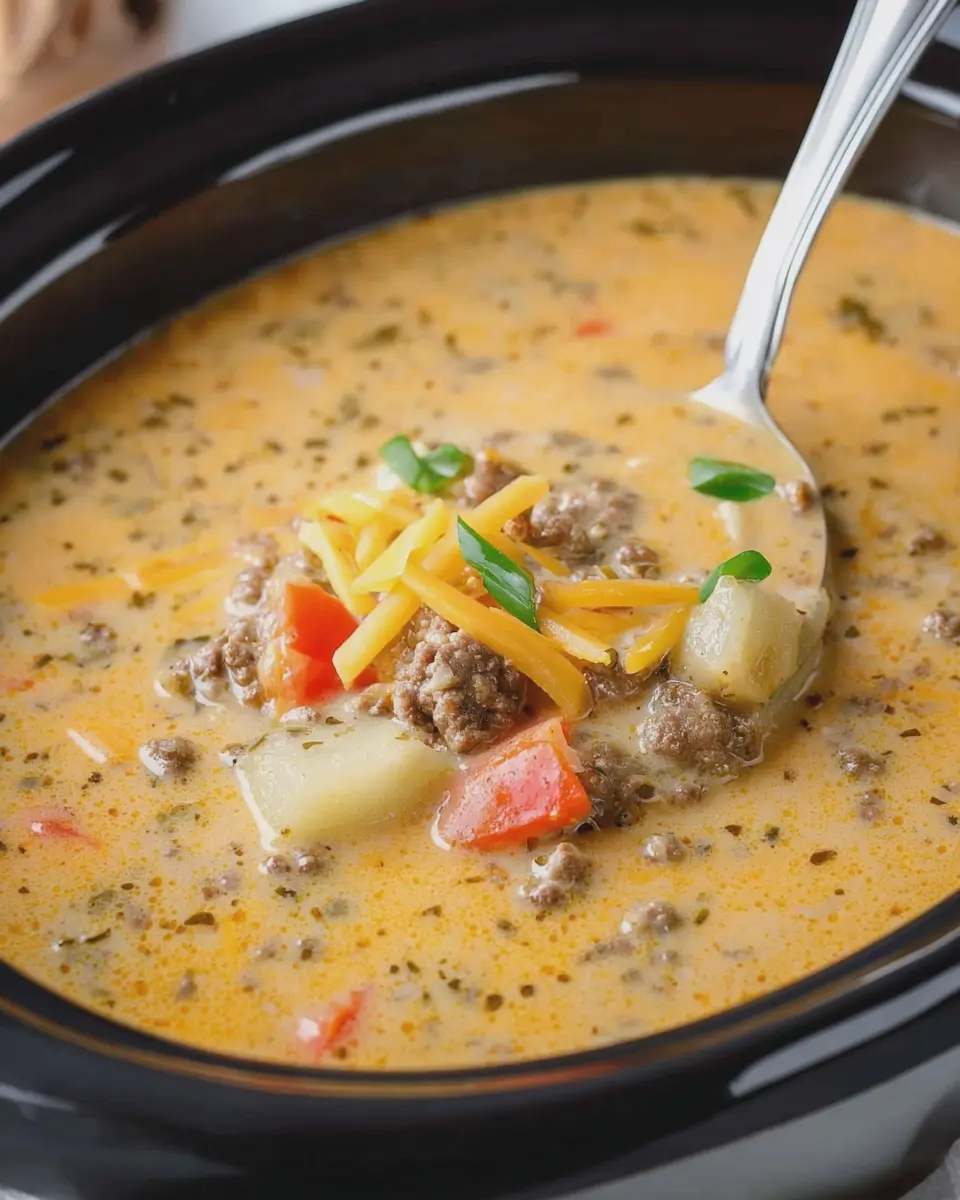 Slow Cooker Cheeseburger Soup: A Cozy, Indulgent Delight