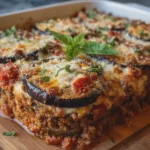 High-Protein Beef & Eggplant Parmesan Casserole