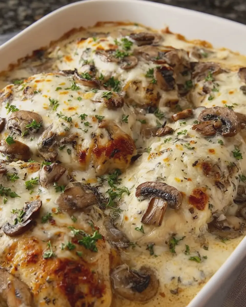High-Protein Mushroom Swiss Chicken Bake: A Hearty Family Favorite