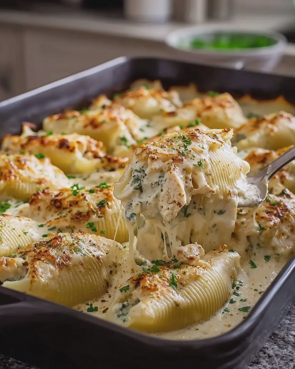 Garlic Alfredo Chicken Stuffed Shells: Indulgent Comfort Food Delight