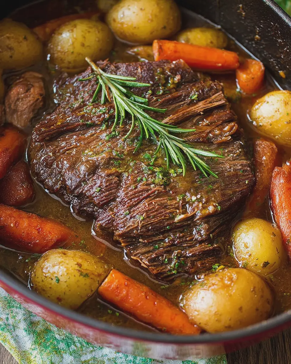Slow Cooker Homestyle Pot Roast: Juicy Comfort with Carrots and Potatoes