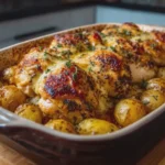 Cheesy Baked Chicken and Roasted Potatoes