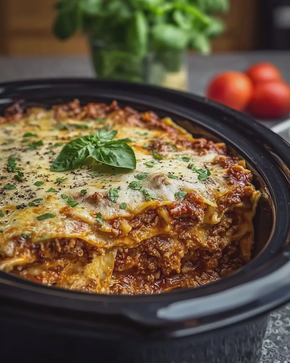 Lighter Slow Cooker Classic Lasagne with Turkey Bacon and Chicken Ham