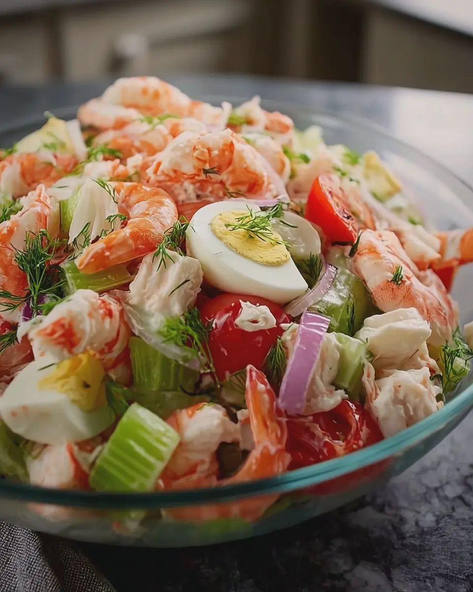 Seafood Salad: Easy Refreshing Delight with Turkey Bacon