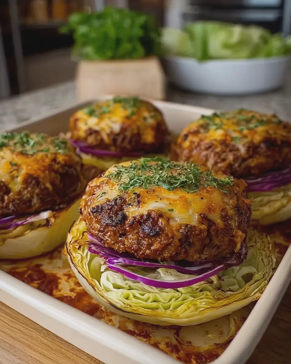 Oven Baked Cabbage Burgers: Easy and Healthy Turkey Bacon Delight