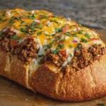 Cheesy Taco Ground Beef Stuffed Bread