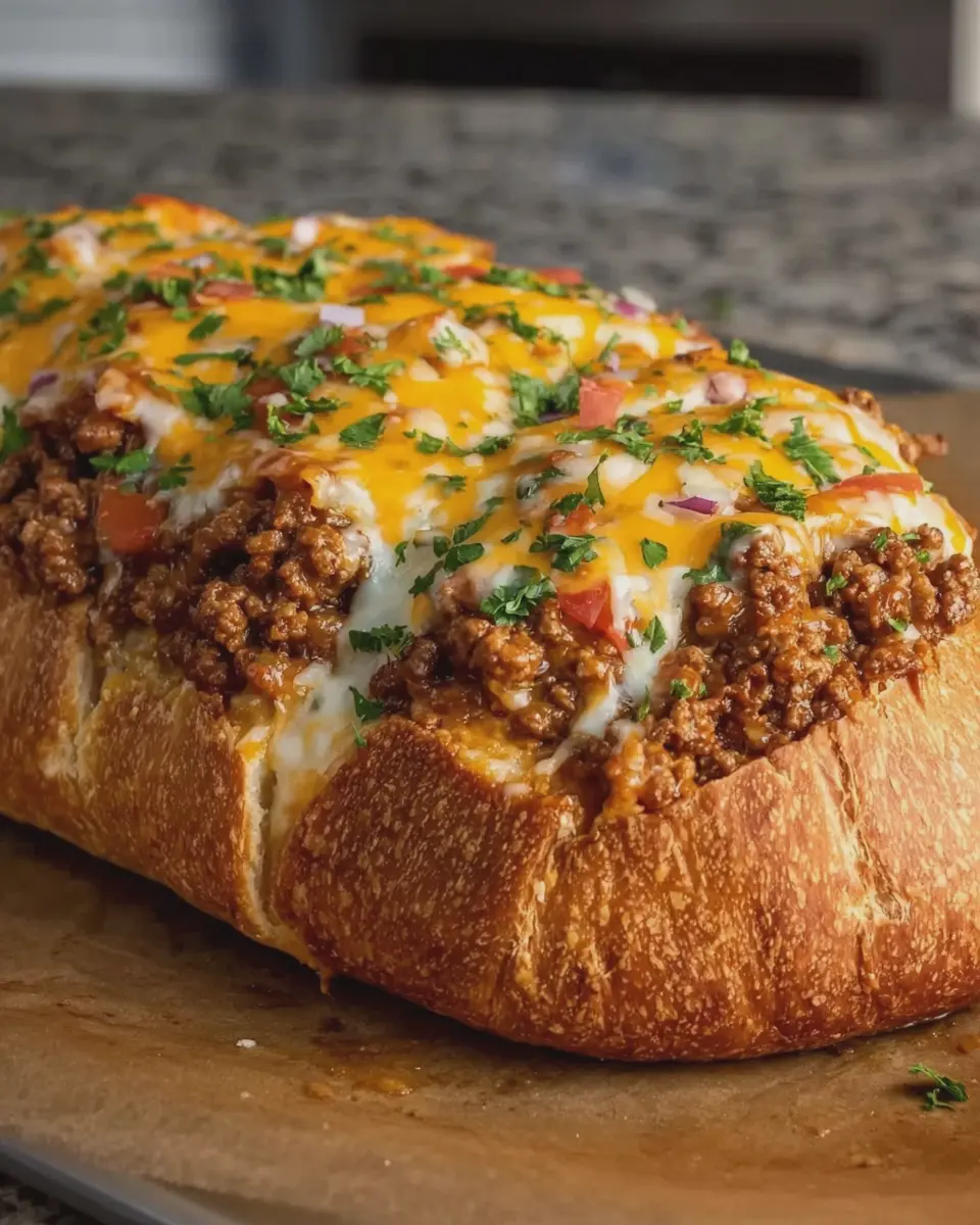 Cheesy Taco Ground Beef Stuffed Bread: Easy & Indulgent Recipe