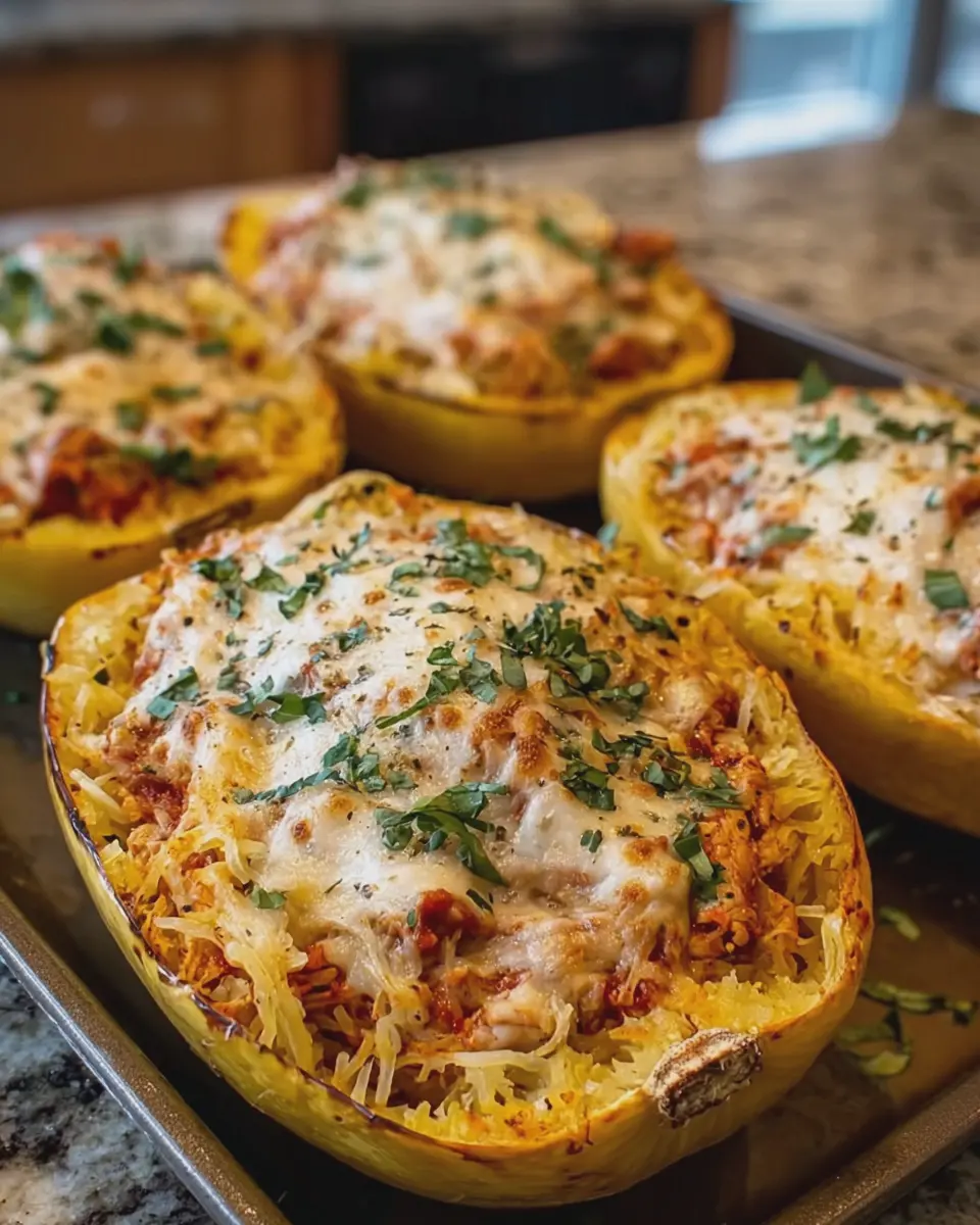 High-Protein Chicken Parmesan Spaghetti Squash Boats You’ll Love