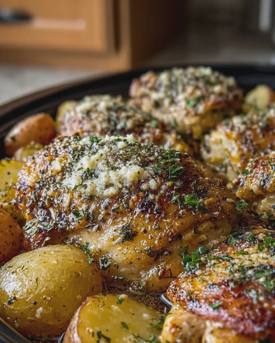 Slow Cooker Garlic Parmesan Chicken &amp; Potatoes: Easy Family Delight
