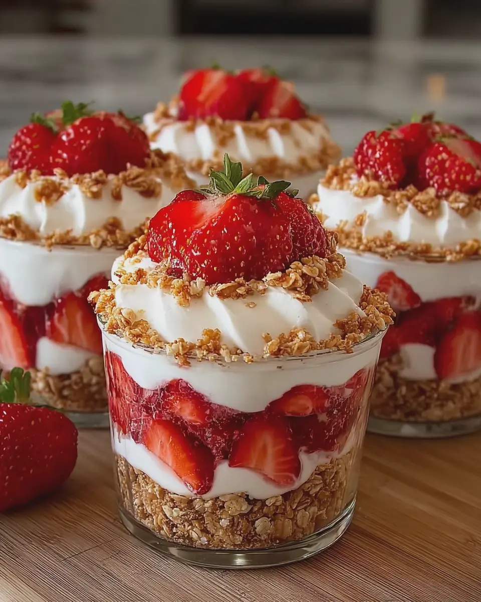 No Bake Strawberry Shortcake Crunch Cups: Easy & Indulgent Treat
