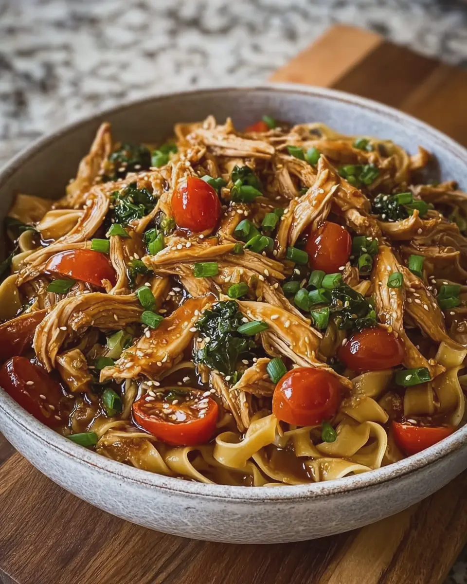 Slow Cooker Honey Garlic Chicken Noodle Bowls for a Cozy Dinner