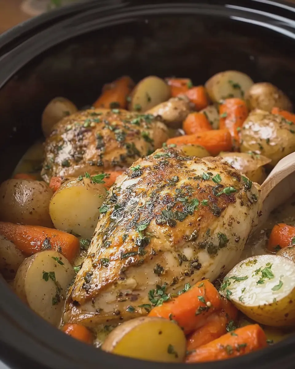 Slow Cooker Honey Ranch Chicken with Tender Carrots and Buttery Potatoes