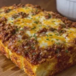 Cheesy Sloppy Joe Garlic Bread Bake
