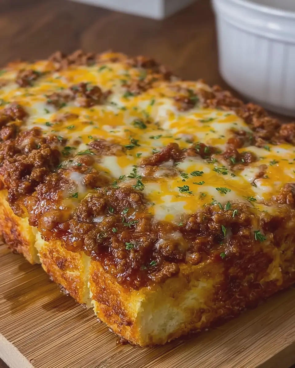 Cheesy Sloppy Joe Garlic Bread Bake: Indulgent Comfort Food Delight