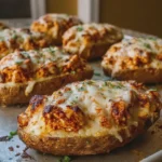 Cajun Honey Chicken Parmesan Loaded Potato Boats