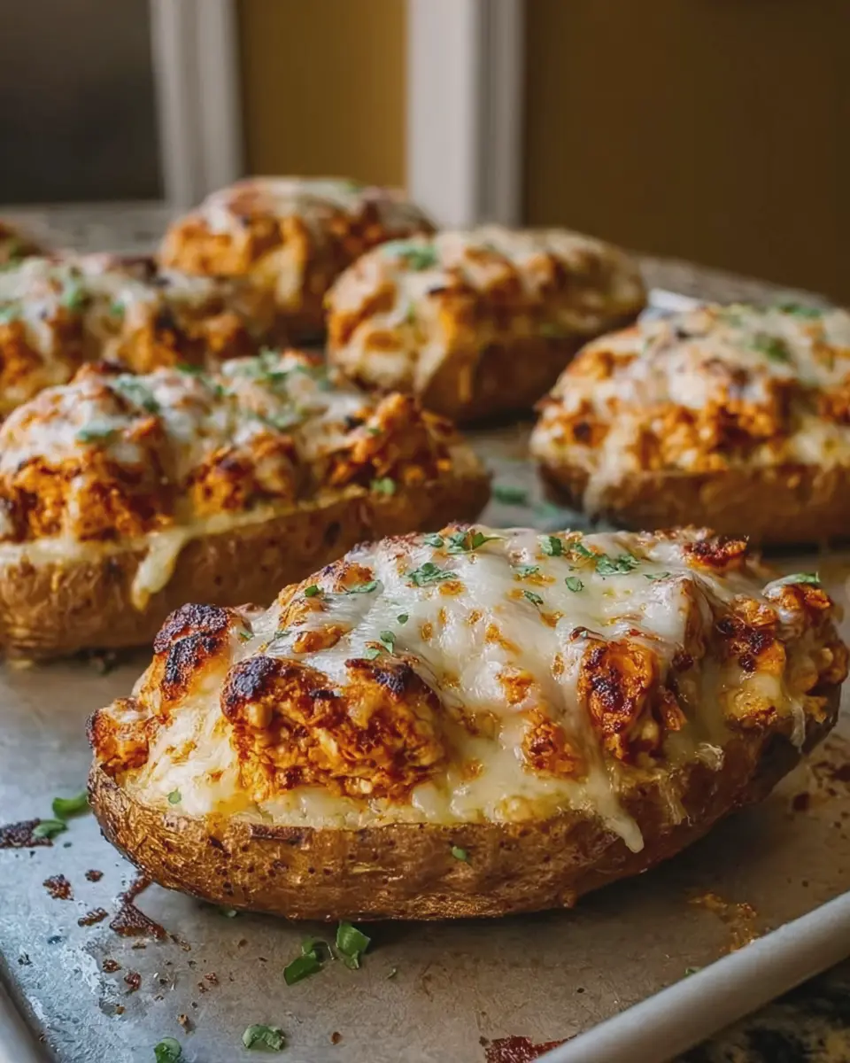 Cajun Honey Chicken Parmesan Loaded Potato Boats: A Juicy Delight