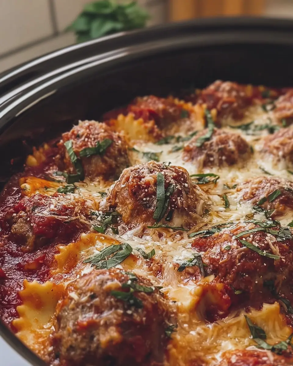 Crockpot Meatball Ravioli Casserole: Easy Family Favorite Dish