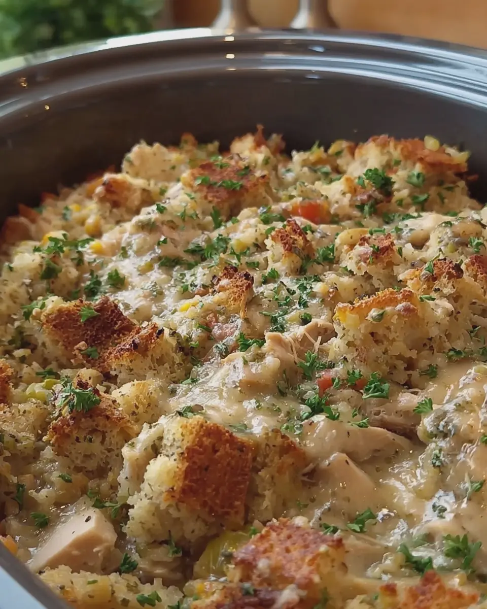 Creamy Crockpot Chicken and Stuffing for a Cozy Family Dinner