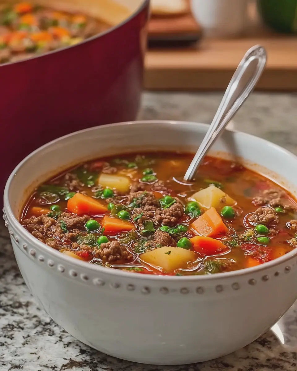 Hamburger Soup: Hearty Comfort with Turkey Bacon &amp; Chicken Ham