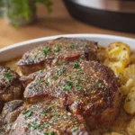 Slow Cooker Beef Chops and Scalloped Potatoes