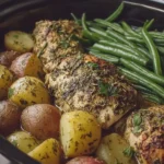 Crockpot Italian Herb Chicken Potatoes and Green Beans