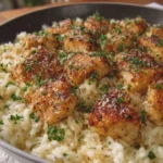 Chicken Bites with Garlic Parmesan Rice